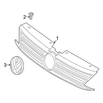 Volkswagen OE - Front Bumper & Grille - Grille & Components (W/O Collision Warning), (S / SE / SEL / SEL Premium / Sport)