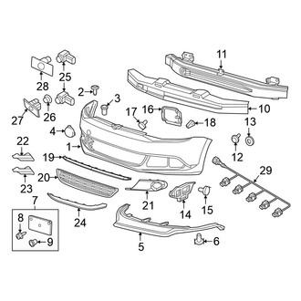 Volkswagen OE - Front Bumper & Grille - Bumper & Components (GLI SE / GLI SEL)