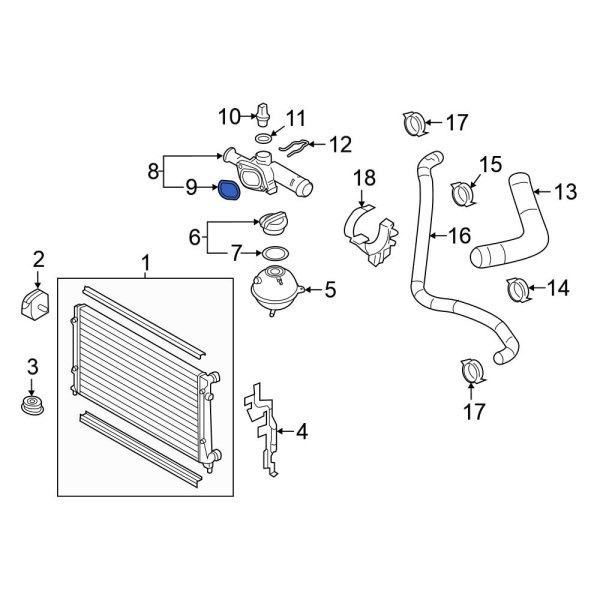 Volkswagen OE 037121688 - Engine Coolant Water Inlet Gasket