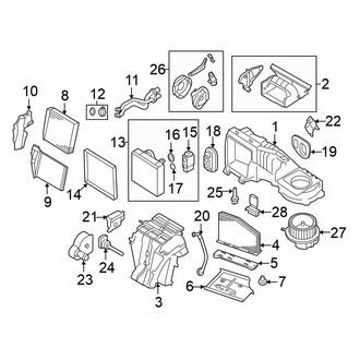 Volkswagen OE - Air Conditioner & Heater - Evaporator & Heater Components (W/O Climate Control), (Sedan)