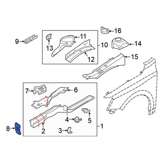 Volkswagen OE - Front Right Frame Rail End