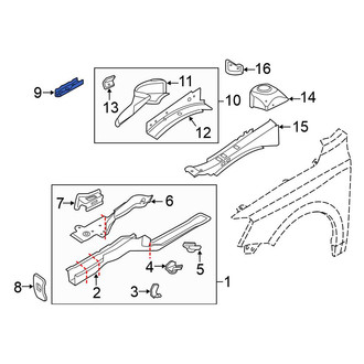 Volkswagen OE - Left Frame Side Member Reinforcement