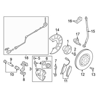 Volkswagen OE - Front Suspension - Brake Components (288 mm), (Sedan)