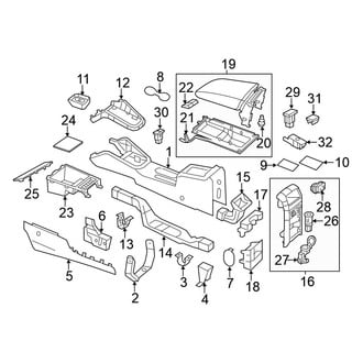 Volkswagen OE - Console (With Armrest, Body & Components), (Sedan)