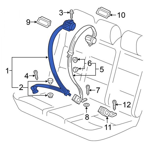 Seat Belt Lap and Shoulder Belt