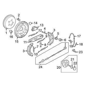 Volkswagen OE - Rear Suspension - Brake Components (W/O Mutilink Suspension, With Rear Drum Brakes), (Sedan Rear Drum Brakes)