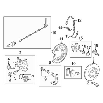 Volkswagen OE - Rear Suspension - Brake Components (With Multilink Suspension, 272 mm)
