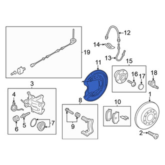 Volkswagen OE - Rear Left Brake Dust Shield