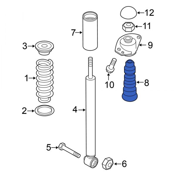 Volkswagen OE 1J0512131B Rear Jounce Bumper