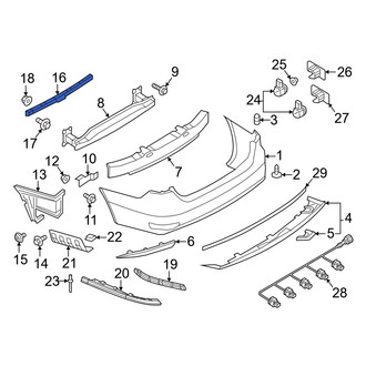Volkswagen OE - Rear Center Bumper Cover Support Rail