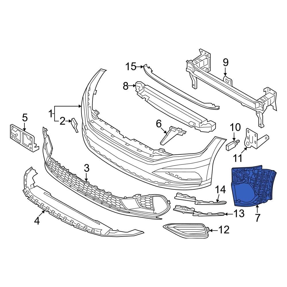 Volkswagen OE 17A807723C - Front Left Bumper Cover Support Rail