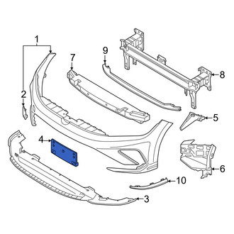 Volkswagen OE - Front License Plate Bracket