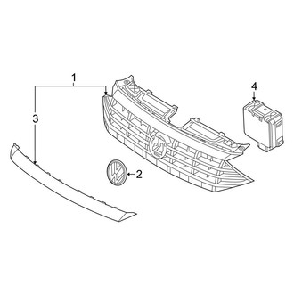 Volkswagen OE - Front Bumper & Grille - Grille & Components