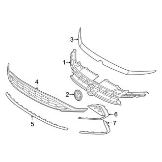 Volkswagen OE - Front Bumper & Grille - Grille & Components