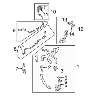 Volkswagen OE - Cooling - Hoses & Lines (Left Side), (S / SE / SEL / Sport)