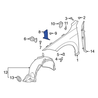 Volkswagen OE - Center Left Fender Brace