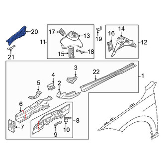 Volkswagen OE - Front Left Fender Rail