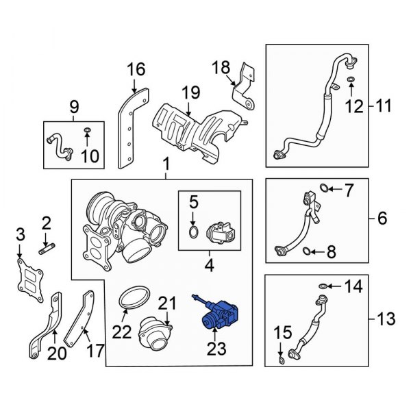 Volkswagen OE 06K145614G Turbocharger Wastegate Actuator