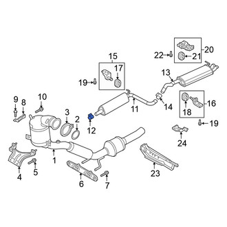 Volkswagen OE - Rear Exhaust Muffler Clamp