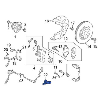 Volkswagen OE - Front Left ABS Wheel Speed Sensor