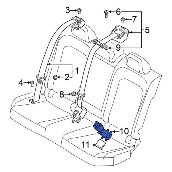 Seat Belt Receptacle