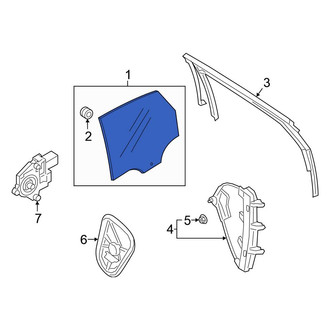 Volkswagen OE - Rear Left Door Glass