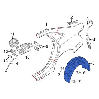 Volkswagen OE - Rear Left Quarter Panel Splash Shield