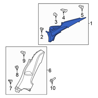 Volkswagen OE - Rear Right Upper Interior Quarter Panel Trim Panel