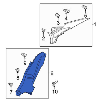 Volkswagen OE - Rear Right Upper Interior Quarter Panel Trim Panel