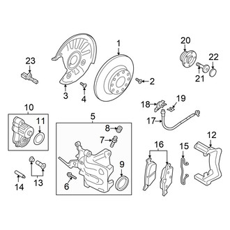 Volkswagen OE - Rear Suspension - Brake Components (W/O 4 Link Suspension), (S / SE / SEL / Sport)