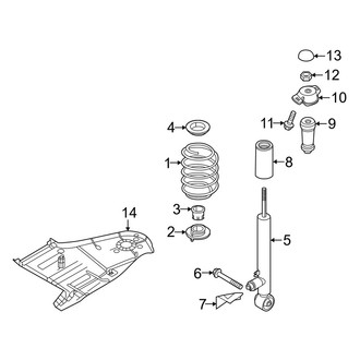 Volkswagen OE - Rear Suspension - Shocks & Components (W/O 4 Link Suspension), (R-Line / S / SE / SEL / SEL Premium)