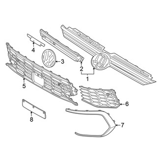Volkswagen OE - Front Bumper & Grille - Grille & Components