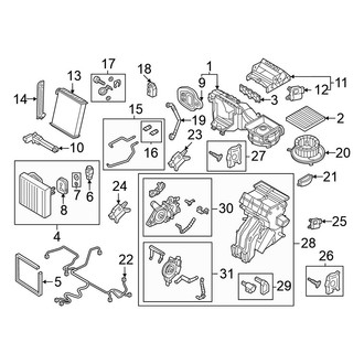 Volkswagen OE - Air Conditioner & Heater - Evaporator & Heater Components (3 Zone), (Autobahn)