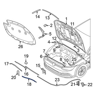 Volkswagen OE - Front Left Hood Release Cable