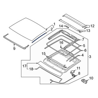 Volkswagen OE - Left Sunroof Glass Seal