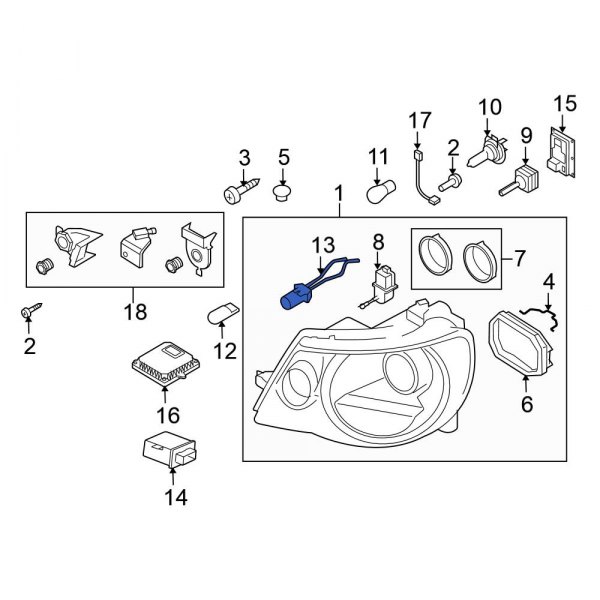Volkswagen OE 3C0941953 Front Headlight Wiring Harness