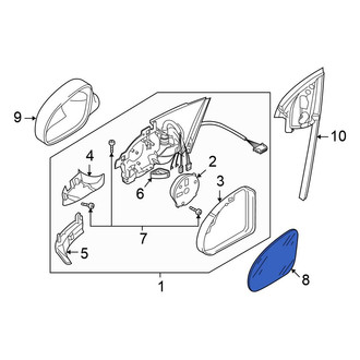 Volkswagen OE - Front Left Door Mirror Glass