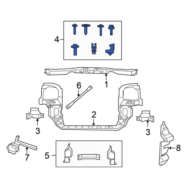 Radiator Support Panel Clip
