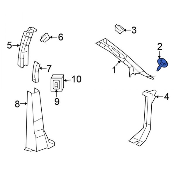 Body A-Pillar Trim Panel Screw