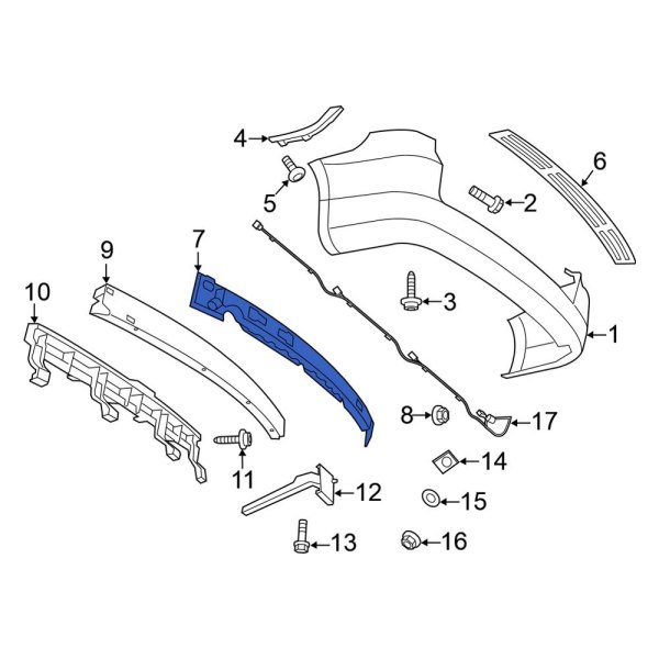 Volkswagen OE 7B0807431A Rear Bumper Impact Absorber
