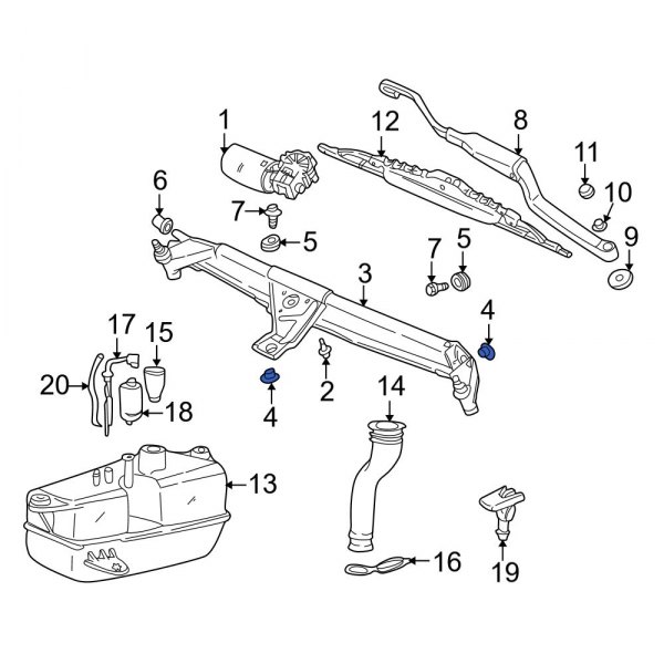 Windshield Wiper Linkage Washer