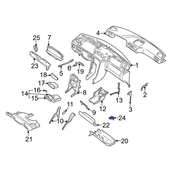 Instrument Panel Knee Bolster Bracket