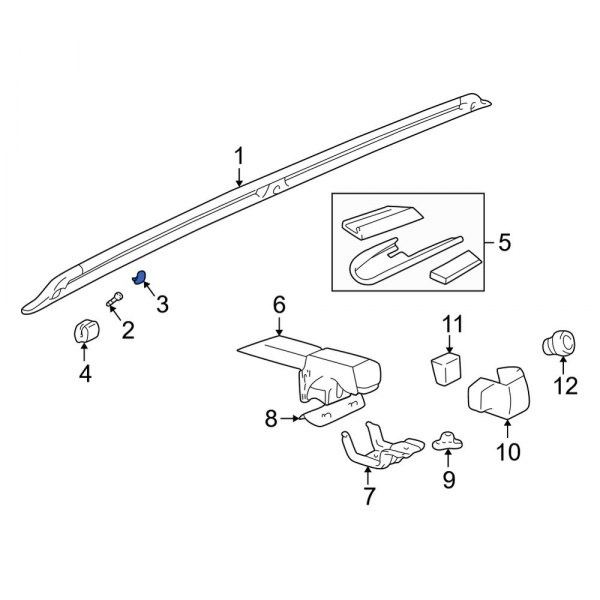 Roof Luggage Carrier Side Rail Cap