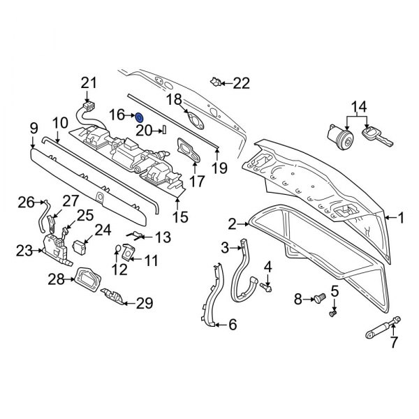 Deck Lid Handle Gasket