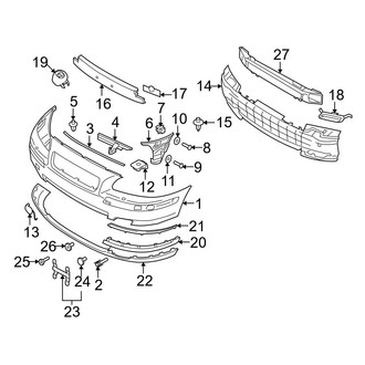 Volvo OE - Front Bumper & Grille - Bumper & Components (With Headlamp Washers), (2.4 / T5)