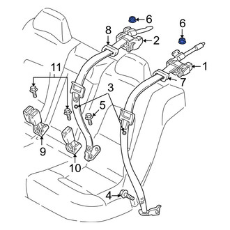 Volvo OE - Center Seat Belt Lap and Shoulder Belt Nut