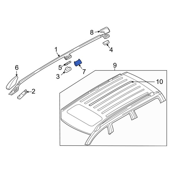 Roof Luggage Carrier Side Rail Cap
