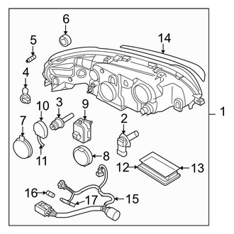 Volvo OE - Front Lamps - Headlamp Components (With Xenon), (2.4 / 2.5T / T5)