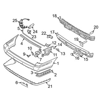 Volvo OE - Rear Bumper - Bumper & Components (With Park Assistant), (2.4 / T5)