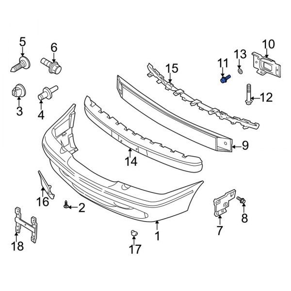 Bumper Cover Reinforcement Bolt